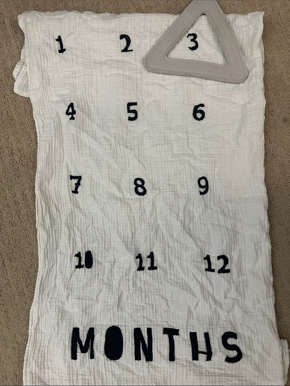 cloud island White Milestone Blanket with Black Numbers